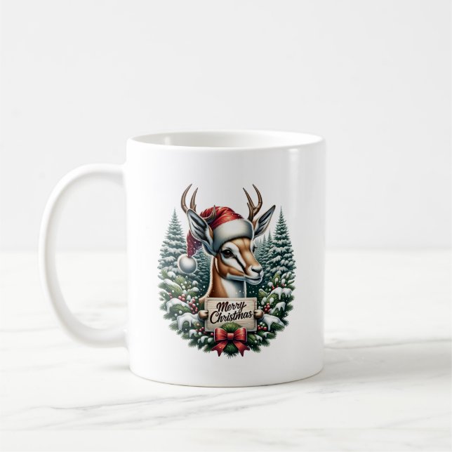 Christmas Gazelle Coffee Mug (Left)