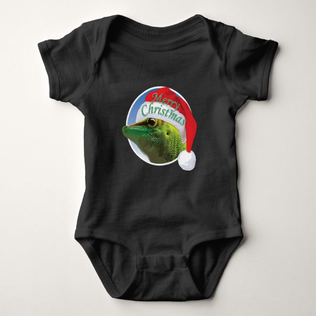 Christmas Gecko - Baby Jersey Bodysuit (Front)