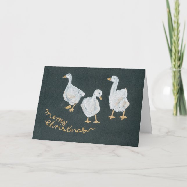 Christmas Geese Greeting Card (Front)
