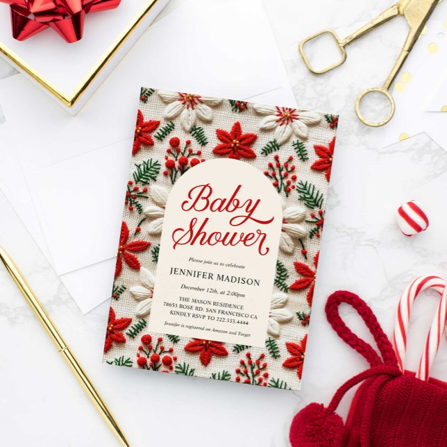 Christmas Gender Neutral Baby Shower Invitation (Festive Christmas Baby Shower Invitation)