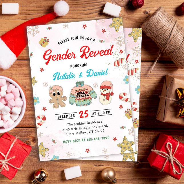 Christmas Gender Reveal Baby Shower  Invitation (Creator Uploaded)