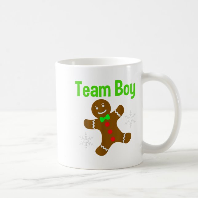 Christmas Gender Reveal Gingerbread Cookie Team Bo Coffee Mug (Right)