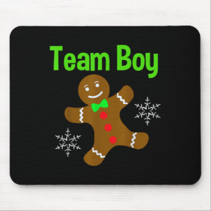 Christmas Gender Reveal Gingerbread Cookie Team Bo Mouse Pad