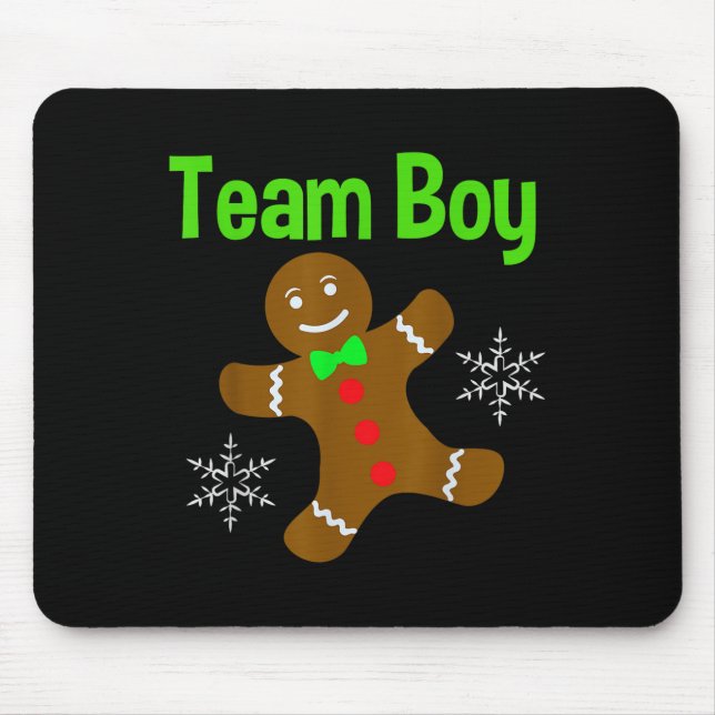 Christmas Gender Reveal Gingerbread Cookie Team Bo Mouse Pad (Front)