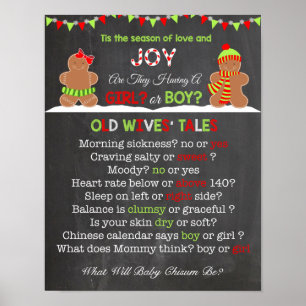 Christmas Gender Reveal Old Wives' Tales Poster