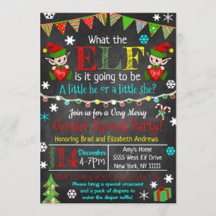Christmas Gender Reveal Party Invitation