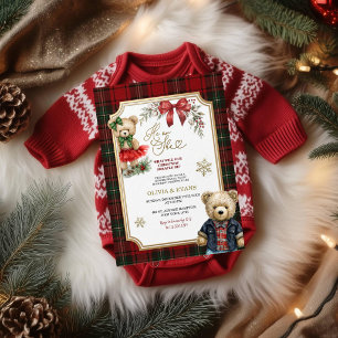 Christmas Gender Reveal Party Invitation He or S