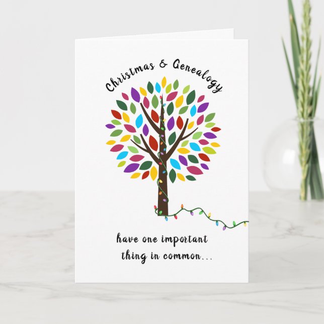 Christmas Genealogy Family Tree Add Names Holiday  Card (Front)
