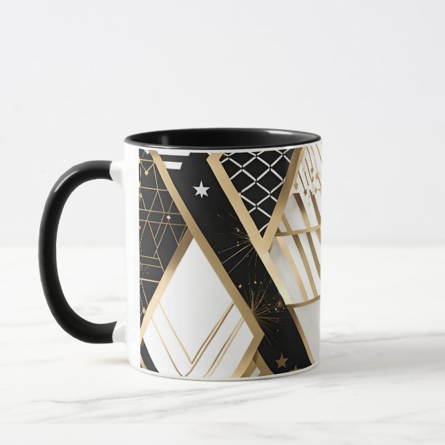 christmas geometric shapes coffee mug (Left)