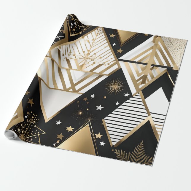 christmas geometric shapes wrapping paper (Unrolled)
