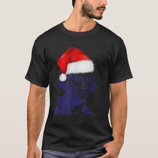 Christmas George Washington Wearing Santa Ha T-Shirt