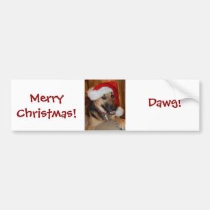 Christmas German Shepherd Bumper Sticker