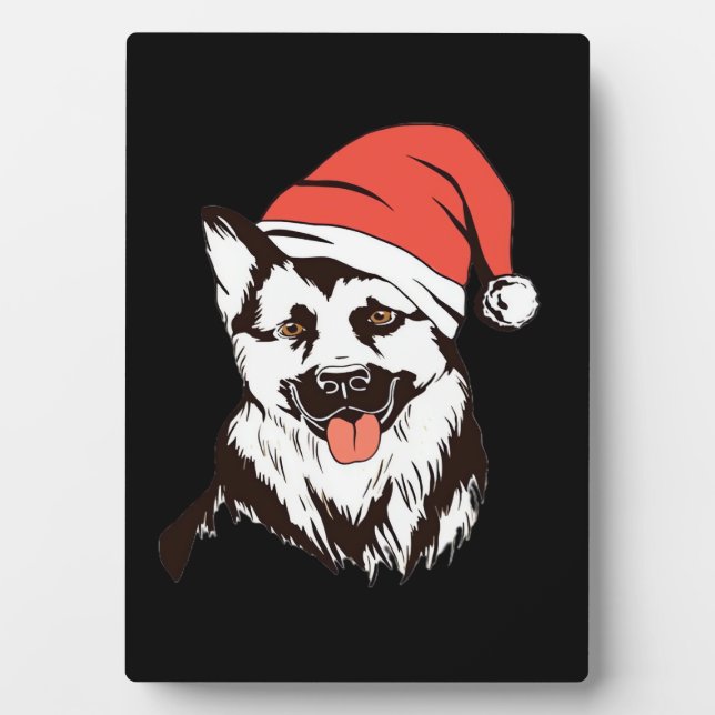 Christmas German Shepherd Classic T-Shirt Plaque (Front)