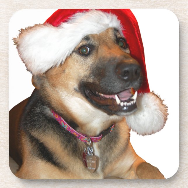 Christmas German Shepherd Coaster (Front)