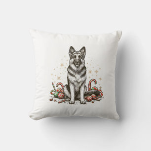 Christmas German Shepherd Cushion