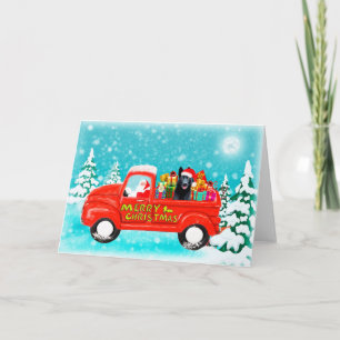 Christmas German Shepherd Dog gifts delivery truck Card