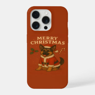 Christmas German Shepherd Dog Xmas Santa Dog iPhone 15 Pro Case
