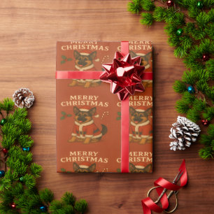 Christmas German Shepherd Dog Xmas Santa Dog Wrapping Paper