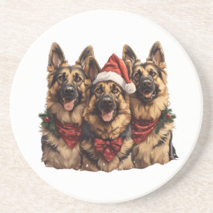 Christmas German Shepherd Dogs Coaster