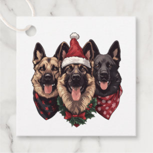 Christmas German Shepherd Dogs Favour Tags