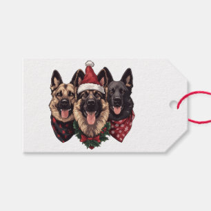 Christmas German Shepherd Dogs Gift Tags