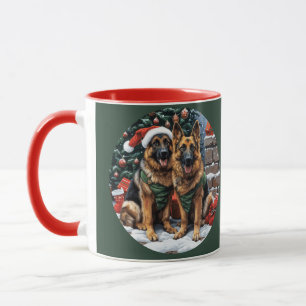 Christmas German Shepherd Dogs Mug