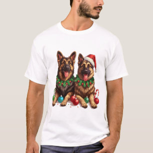 Christmas German Shepherd Dogs T-Shirt