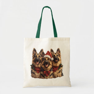 Christmas German Shepherd Dogs Tote Bag