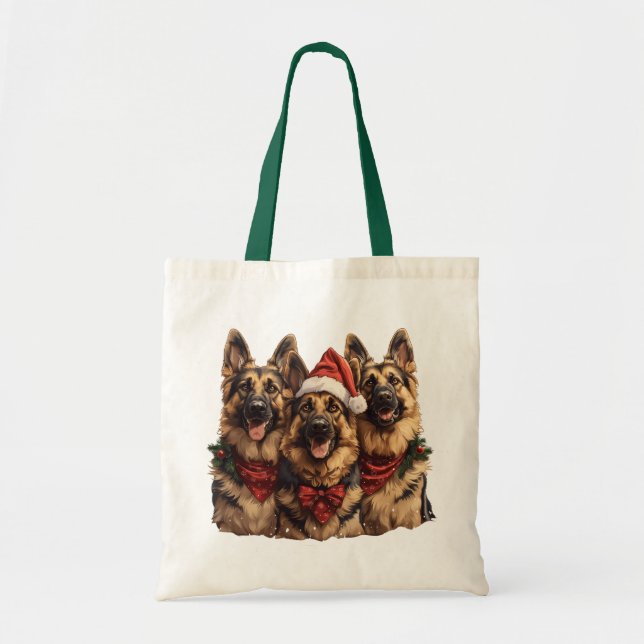 Christmas German Shepherd Dogs Tote Bag (Front)