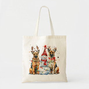 Christmas German Shepherd Dogs Tote Bag