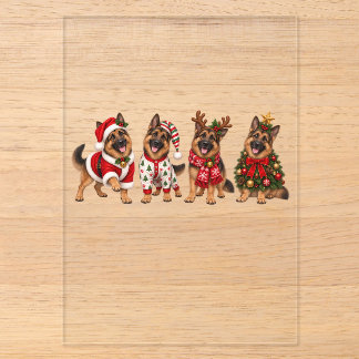 Christmas German Shepherd Holiday Friends Acrylic Invitations