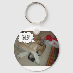 Christmas German Shepherd Key Ring