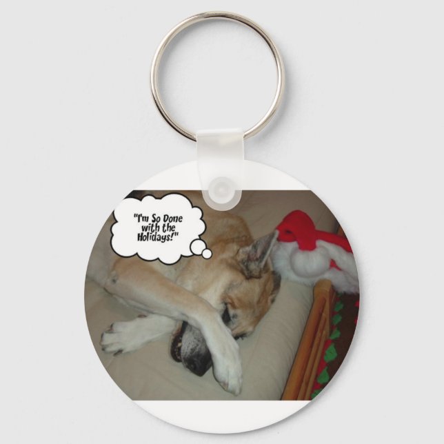 Christmas German Shepherd Key Ring (Front)