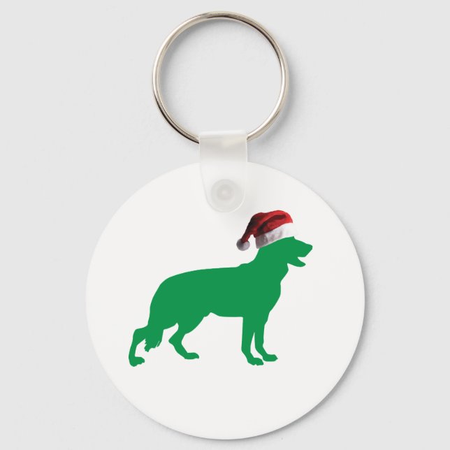 Christmas German Shepherd Key Ring (Front)