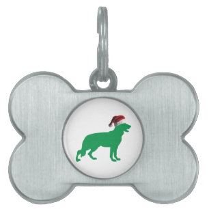 Christmas German Shepherd Pet ID Tag