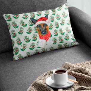 Christmas German Shepherd Pine Holiday Decor Decorative Cushion