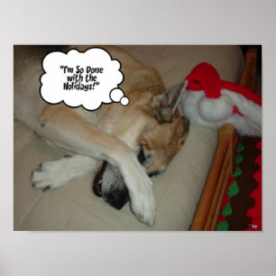 Christmas German Shepherd Poster