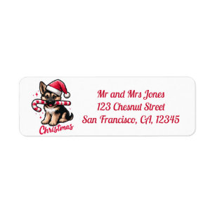 Christmas German Shepherd Return address Label