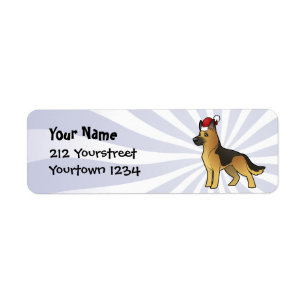 Christmas German Shepherd Return Address Label