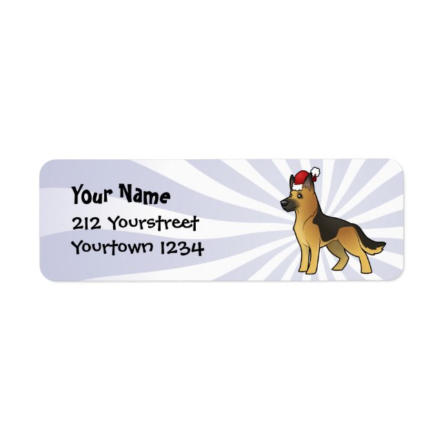 Christmas German Shepherd Return Address Label (Front)