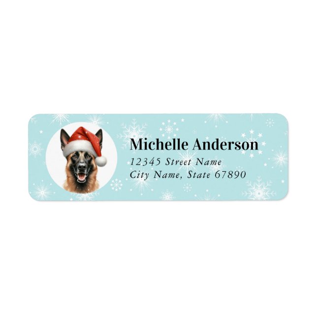 Christmas German Shepherd Return Address Labels (Front)