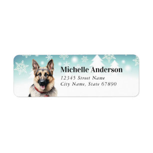 Christmas German Shepherd Return Address Labels