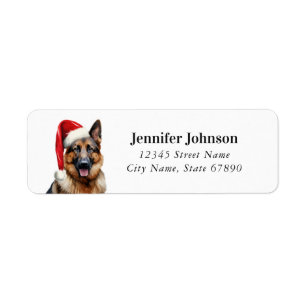 Christmas German Shepherd Return Address Labels