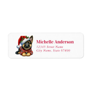 Christmas German Shepherd Return Address Labels