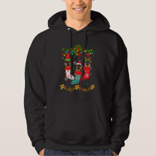 Christmas German Shepherd Sock Xmas Reindeer Santa Hoodie