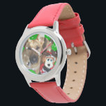 Christmas German Shepherd & Toy Reindeer Watch<br><div class="desc">Fun Christmas dog image on. product. ⭐PERSONALIZE this template with your artwork. ⭐EDIT it further to make more changes. ⭐TRANSFER this design to any product. Visit all my stores at bit.ly/SandyspiderStores (cut and paste).</div>