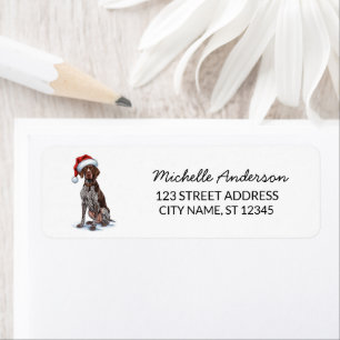 Christmas German Shorthaired Pointe Return Address Label