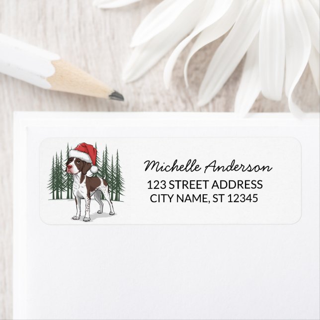 Christmas German Shorthaired Pointe Return Address Label (Insitu)