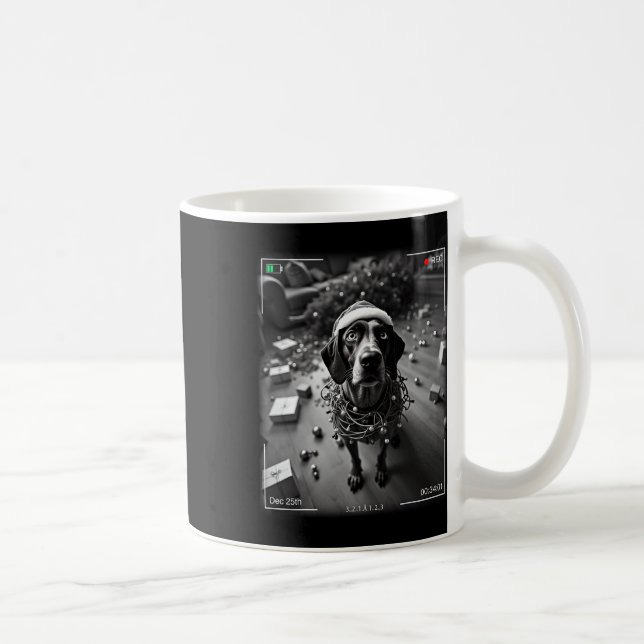 Christmas German Shorthaired Pointer Caught On Cam Coffee Mug (Right)