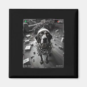 Christmas German Shorthaired Pointer Caught On Cam Magnet